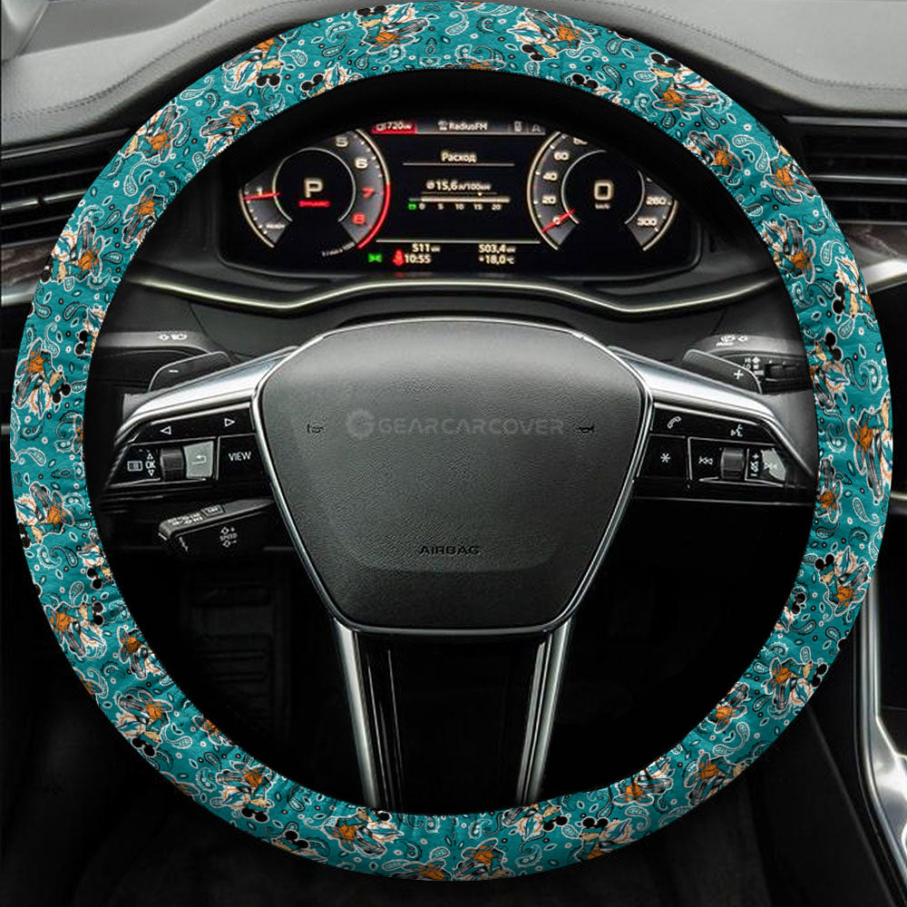 Miami Dolphins Steering Wheel Cover Cartoon Theme Collection - Gearcarcover - 3