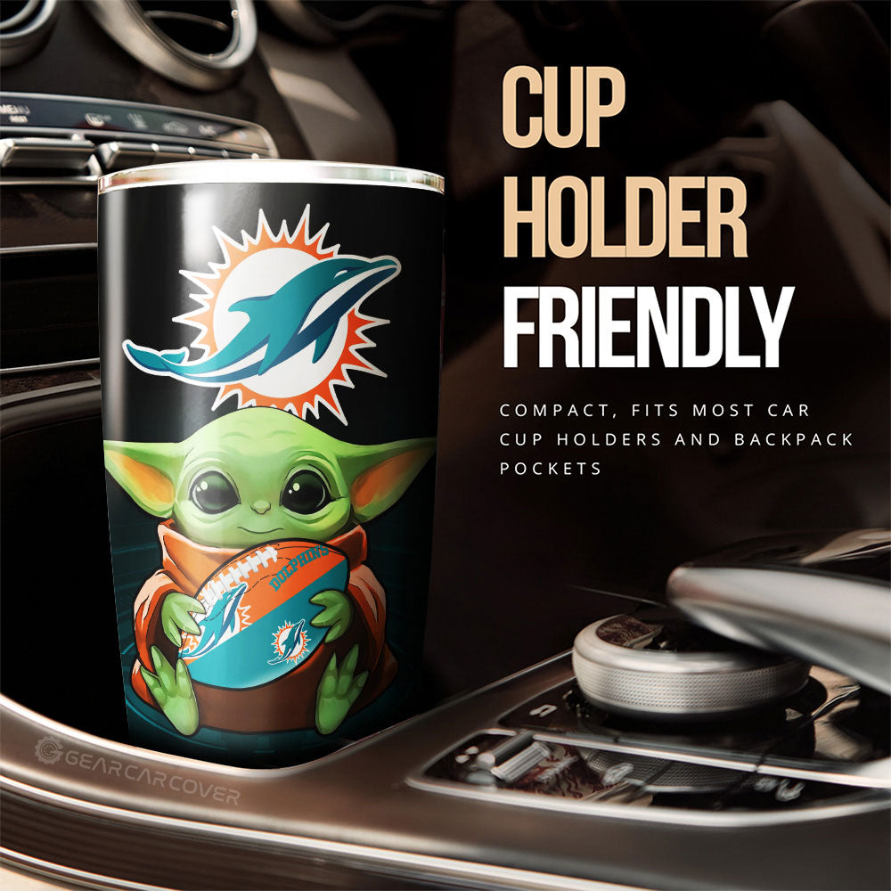 Miami Dolphins Tumbler Cup Custom Car Accessories For Fan - Gearcarcover - 3