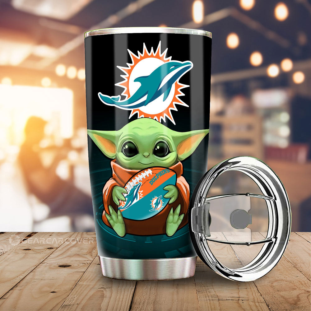 Miami Dolphins Tumbler Cup Custom Car Accessories For Fan - Gearcarcover - 1