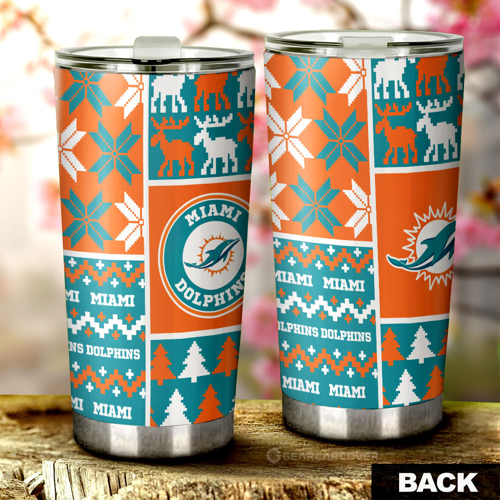 Miami Dolphins Tumbler Cup Custom Ugly Style Car Accessories - Gearcarcover - 2