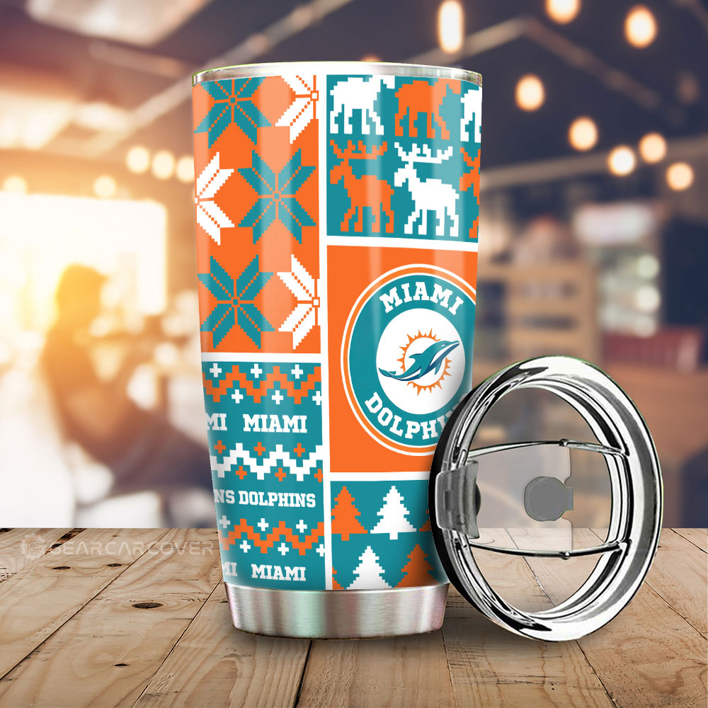 Miami Dolphins Tumbler Cup Custom Ugly Style Car Accessories - Gearcarcover - 1