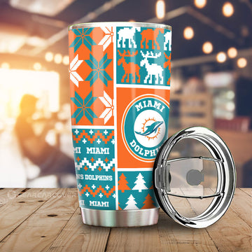 Miami Dolphins Tumbler Cup Custom Ugly Style Car Accessories - Gearcarcover - 1