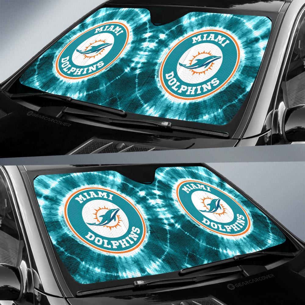 Miami Dolphinsv Car Sunshade Custom Tie Dye Car Accessories - Gearcarcover - 2