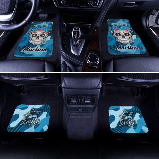 Miami Marlins Car Floor Mats Skull Theme Collection - Gearcarcover - 2