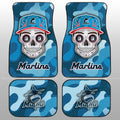 Miami Marlins Car Floor Mats Skull Theme Collection - Gearcarcover - 1