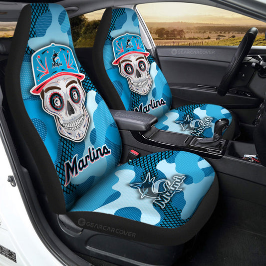 Miami Marlins Car Seat Covers Skull Theme Collection - Gearcarcover - 2
