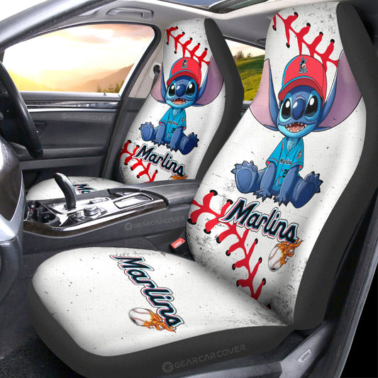 Miami Marlins Car Seat Covers Stitch Theme Collection - Gearcarcover - 1