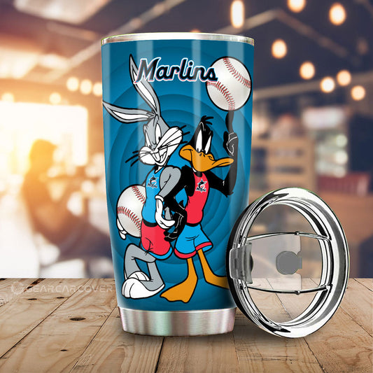 Miami Marlins Tumbler Cup Custom Car Accessories - Gearcarcover - 2