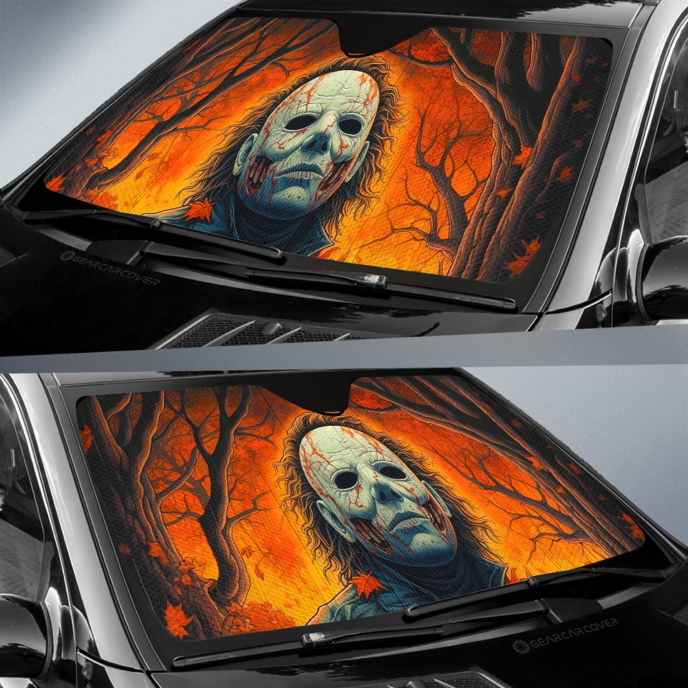 Michael Myers Car Sunshade Custom Horror Car Accessories - Gearcarcover - 2