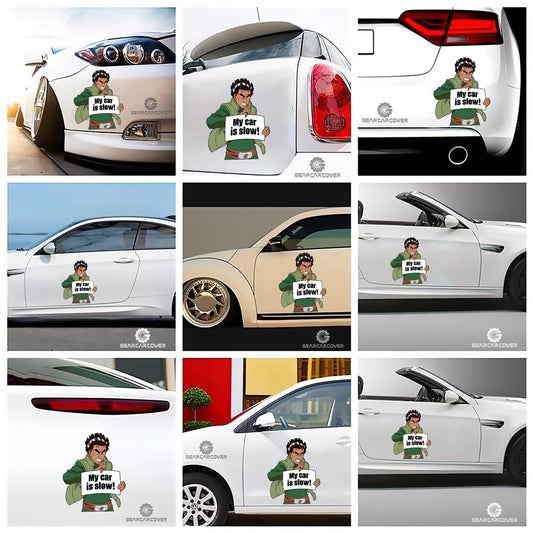 Might Guy Car Sticker Custom My Car Is Slow Funny - Gearcarcover - 2