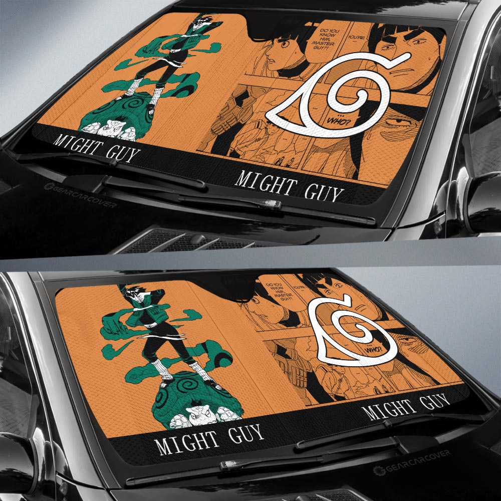 Might Guy Car Sunshade Custom Anime Car Accessories Manga Color Style - Gearcarcover - 2