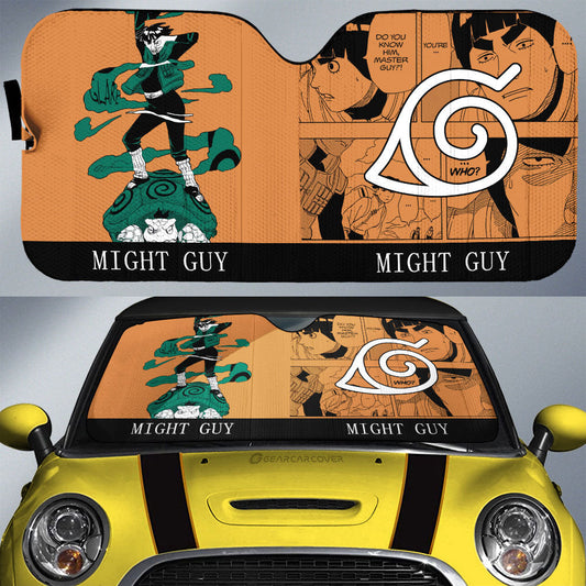 Might Guy Car Sunshade Custom Anime Car Accessories Manga Color Style - Gearcarcover - 1