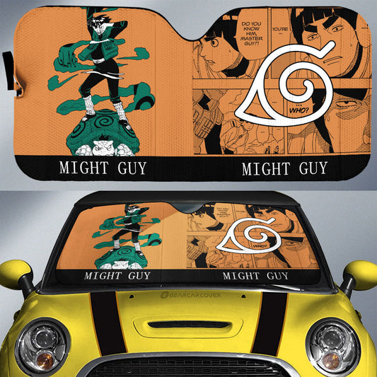 Might Guy Car Sunshade Custom Car Accessories Manga Color Style - Gearcarcover - 1