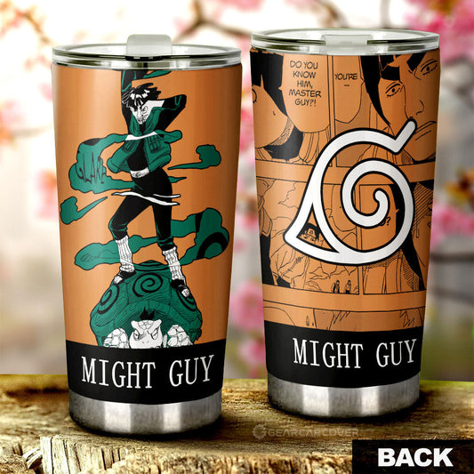 Might Guy Tumbler Cup Custom Car Accessories Manga Color Style - Gearcarcover - 1