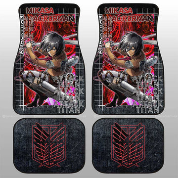 Mikasa Ackerman Car Floor Mats Custom Attack On Titan Car Accessories - Gearcarcover - 1