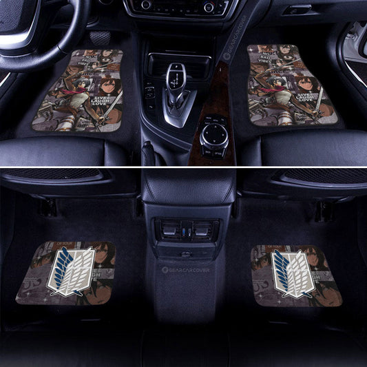 Mikasa Ackerman Car Floor Mats Custom Car Interior Accessories - Gearcarcover - 2