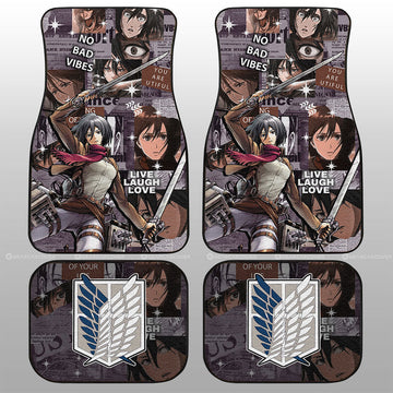 Mikasa Ackerman Car Floor Mats Custom Car Interior Accessories - Gearcarcover - 1