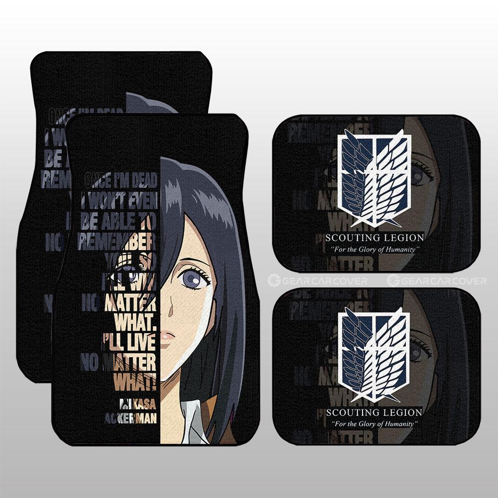 Mikasa Ackerman Quotes Car Floor Mats Custom Car Accessories - Gearcarcover - 1