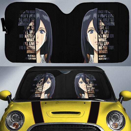 Mikasa Ackerman Quotes Car Sunshade Custom Car Accessories - Gearcarcover - 1