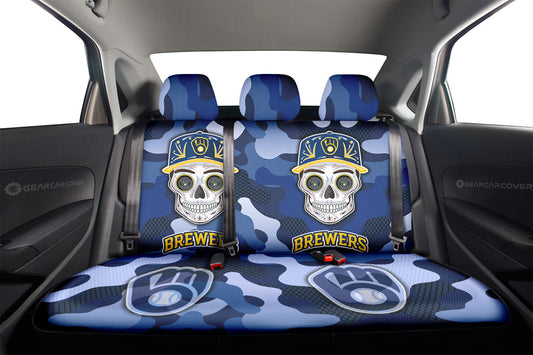 Milwaukee Brewers Car Back Seat Covers Skull Theme Collection - Gearcarcover - 2