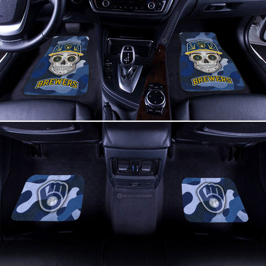 Milwaukee Brewers Car Floor Mats Skull Theme Collection - Gearcarcover - 2