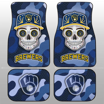 Milwaukee Brewers Car Floor Mats Skull Theme Collection - Gearcarcover - 1