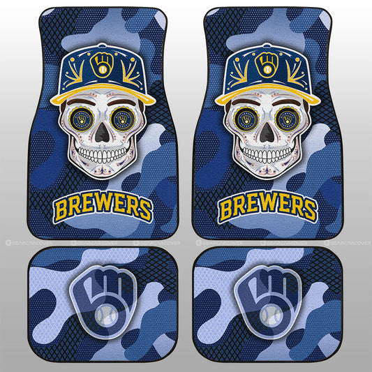 Milwaukee Brewers Car Floor Mats Skull Theme Collection - Gearcarcover - 1