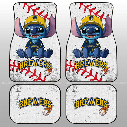 Milwaukee Brewers Car Floor Mats Stitch Theme Collection - Gearcarcover - 1