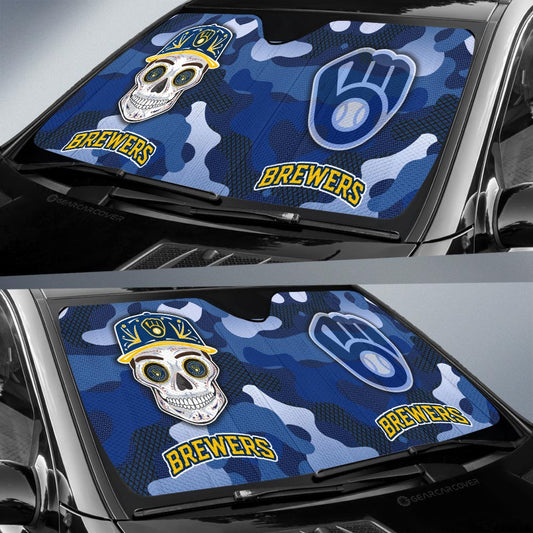 Milwaukee Brewers Car Sunshade Skull Theme Collection - Gearcarcover - 2