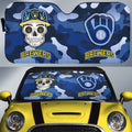 Milwaukee Brewers Car Sunshade Skull Theme Collection - Gearcarcover - 1