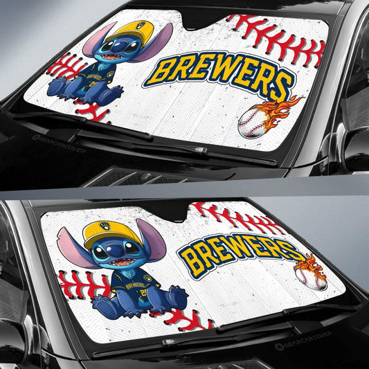 Milwaukee Brewers Car Sunshade Stitch Theme Collection - Gearcarcover - 2