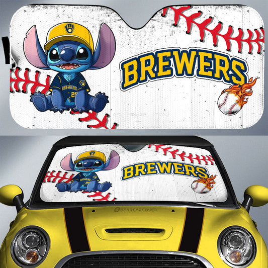 Milwaukee Brewers Car Sunshade Stitch Theme Collection - Gearcarcover - 1