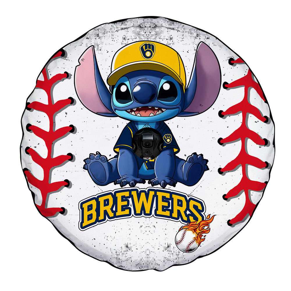 Milwaukee Brewers Spare Tire Covers Camera Hole Stitch Theme Collection - Gearcarcover - 4