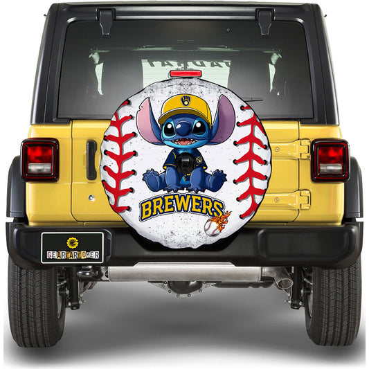 Milwaukee Brewers Spare Tire Covers Camera Hole Stitch Theme Collection - Gearcarcover - 1