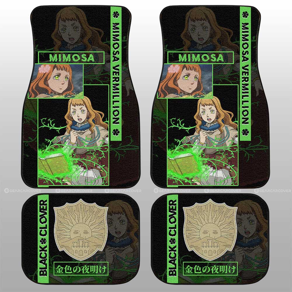 Mimosa Vermillion Car Floor Mats Custom Black Clover Anime - Gearcarcover - 2