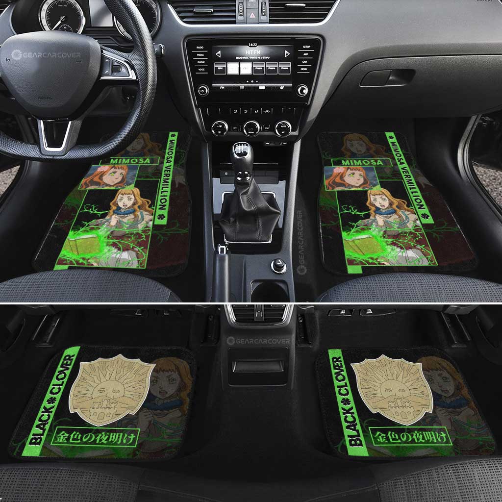 Mimosa Vermillion Car Floor Mats Custom Black Clover Anime - Gearcarcover - 1