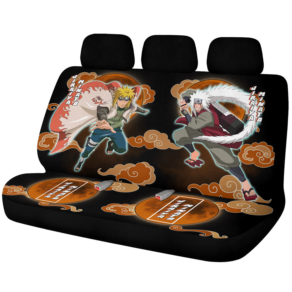 Minato And Jiraiya Car Back Seat Covers Custom Anime Car Accessories - Gearcarcover - 1