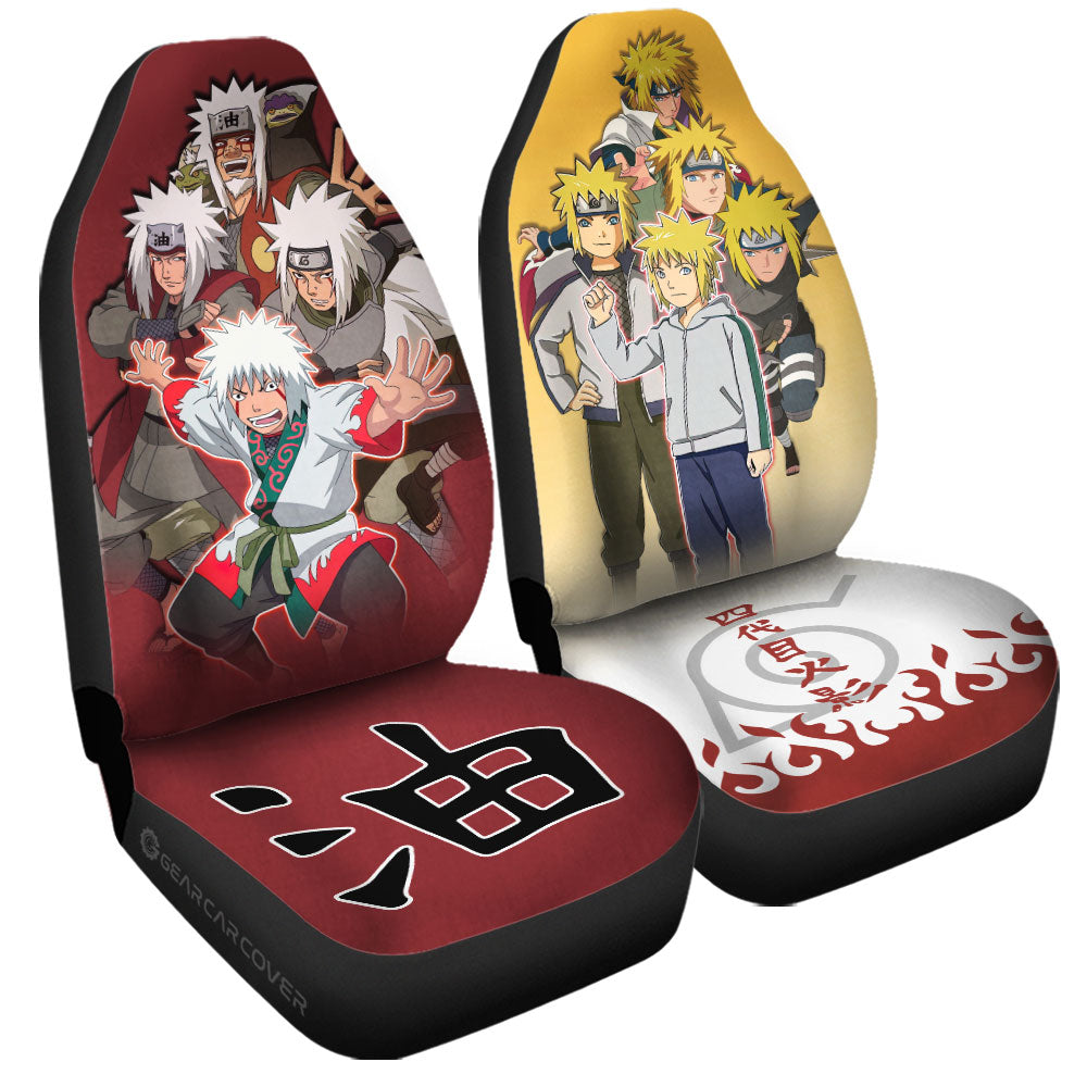 Minato And Jiraiya Car Seat Covers Custom Anime Car Accessories - Gearcarcover - 3