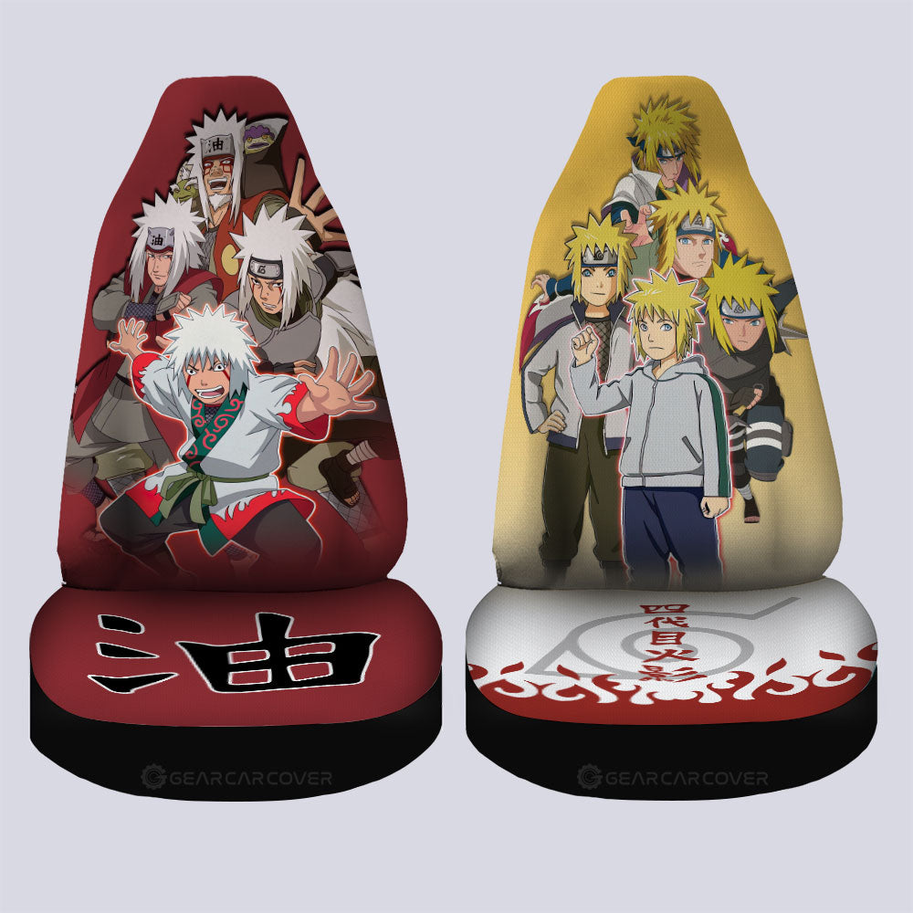 Minato And Jiraiya Car Seat Covers Custom Anime Car Accessories - Gearcarcover - 4