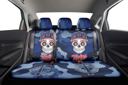 Minnesota Twins Car Back Seat Covers Skull Theme Collection - Gearcarcover - 2