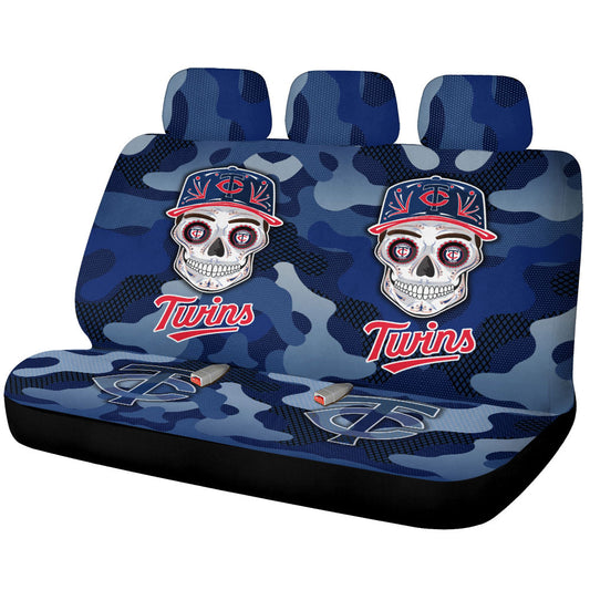 Minnesota Twins Car Back Seat Covers Skull Theme Collection - Gearcarcover - 1