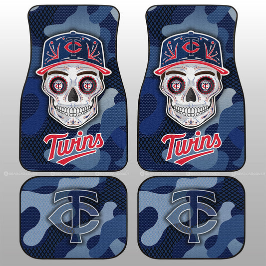 Minnesota Twins Car Floor Mats Skull Theme Collection - Gearcarcover - 1