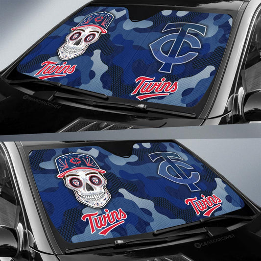 Minnesota Twins Car Sunshade Skull Theme Collection - Gearcarcover - 2