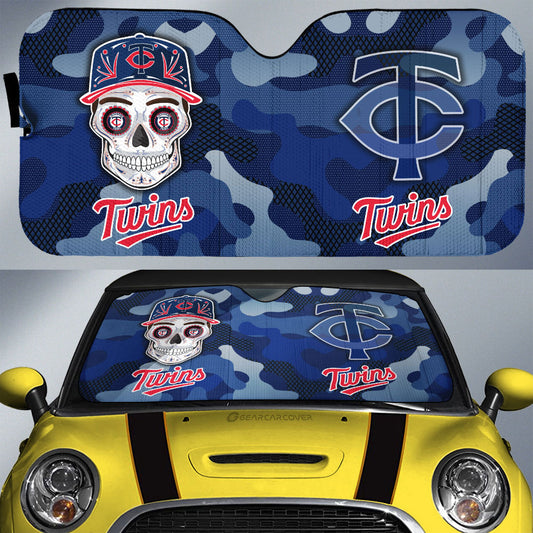 Minnesota Twins Car Sunshade Skull Theme Collection - Gearcarcover - 1