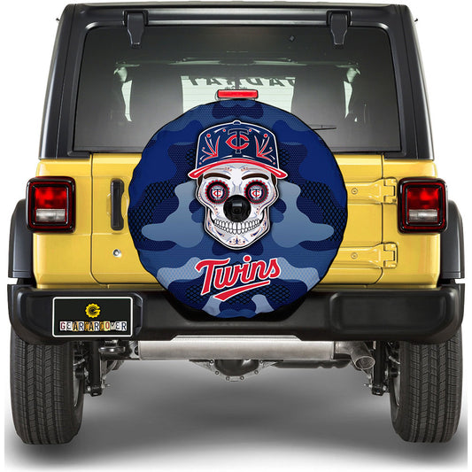 Minnesota Twins Spare Tire Covers Camera Hole Skull Theme Collection - Gearcarcover - 1