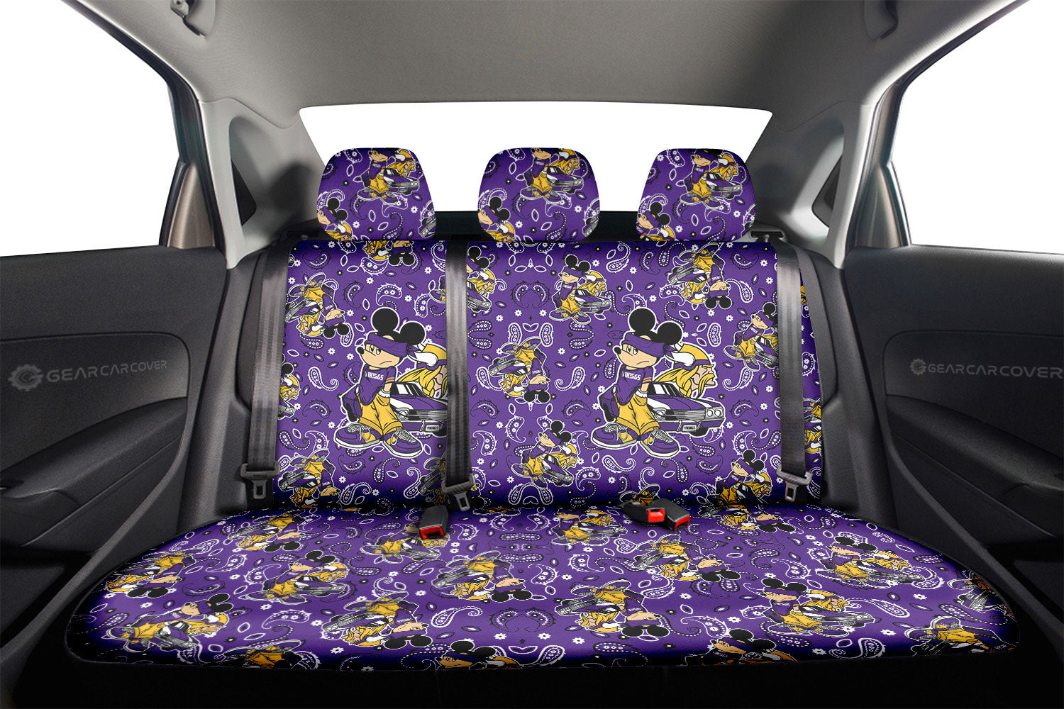 Minnesota Vikings Car Back Seat Covers Cartoon Theme Collection - Gearcarcover - 2