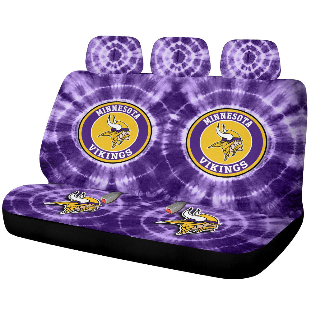 Minnesota Vikings Car Back Seat Covers Custom Tie Dye Car Accessories - Gearcarcover - 1