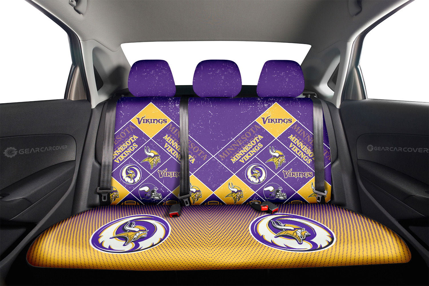 Minnesota Vikings Car Back Seat Covers Sporty Team Collection - Gearcarcover - 2