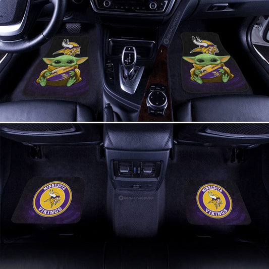 Minnesota Vikings Car Floor Mats Baby Yoda Car Accessories For Fan - Gearcarcover - 2