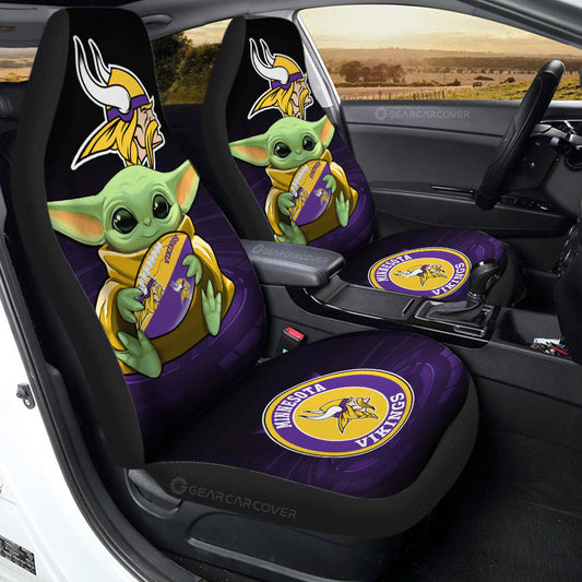 Minnesota Vikings Car Seat Covers Baby Yoda Car Accessories For Fan - Gearcarcover - 2